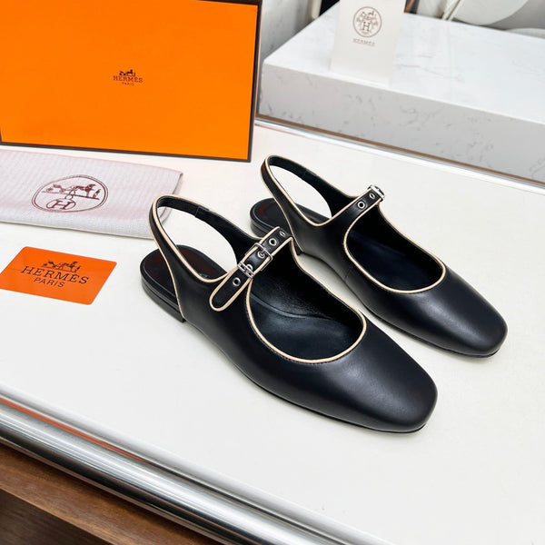 Kleo Slingback in pelle di agnello nera 214069