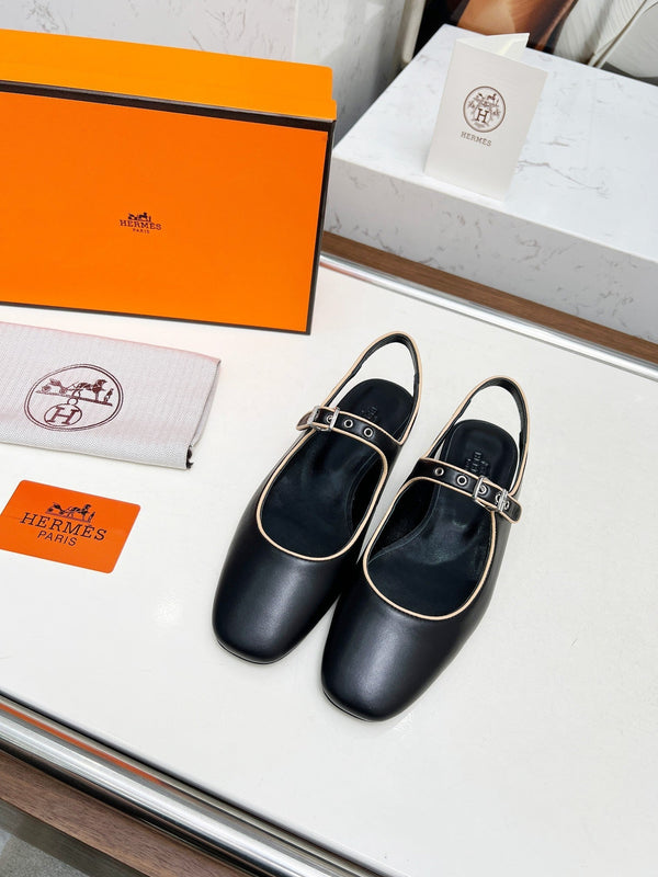 Kleo Slingback in pelle di agnello nera 214069