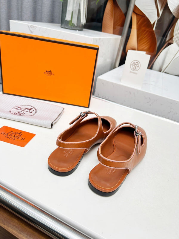 Kleo Slingback in pelle di agnello marrone chiaro 214068