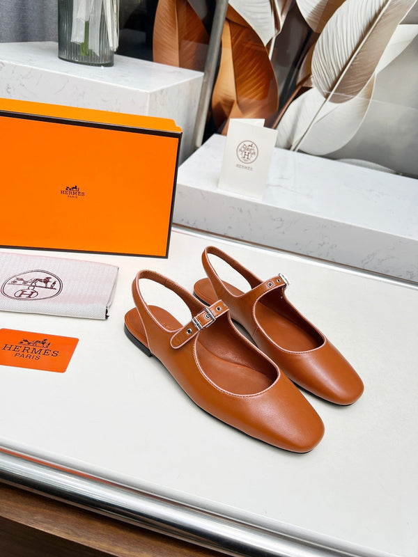 Kleo Slingback in pelle di agnello marrone chiaro 214068