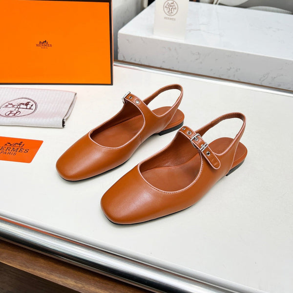 Kleo Slingback in pelle di agnello marrone chiaro 214068