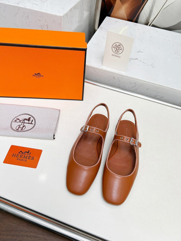 Kleo Slingback in pelle di agnello marrone chiaro 214068