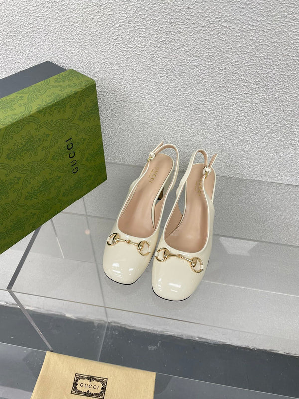 GG SLINGBACK HORSEBIT DA DONNA 65MM IN PELLE DI VITELLO BIANCA