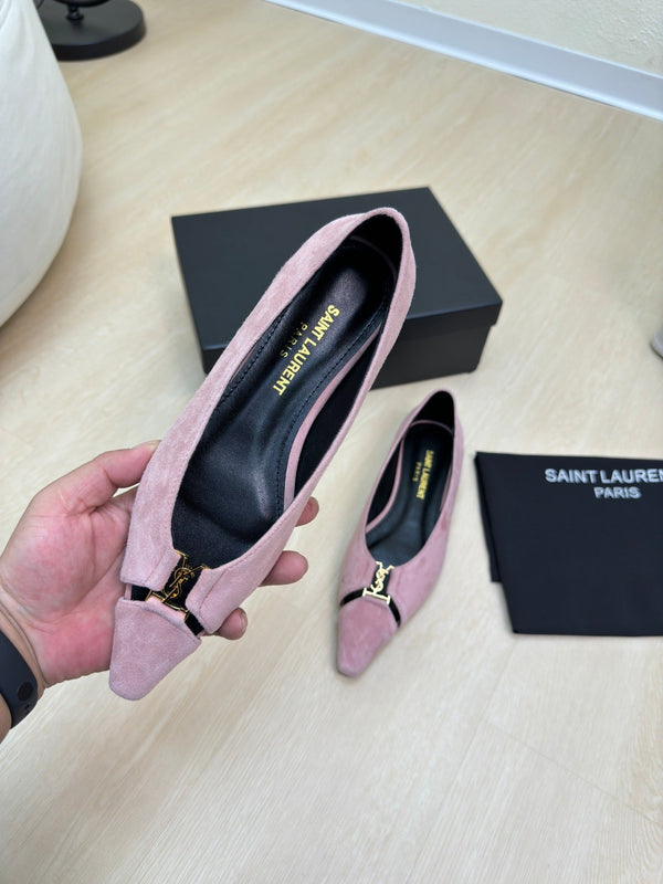 BABYLONE BALLET FLAT IN LIGHT PINK SUEDE