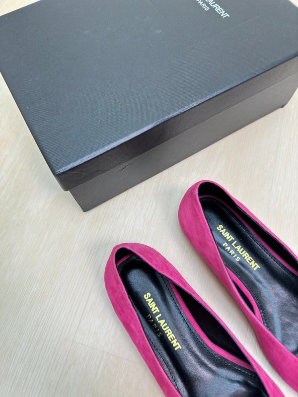 BABYLONE BALLET FLAT IN BRIGHT PINK SUEDE