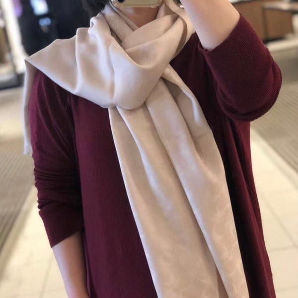 SCIARPA LUNGA 195 CM IN CASHMERE BEIGE 332744