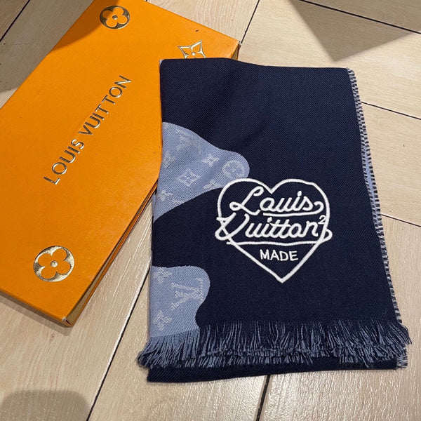 MONOGRAM DRIP 200 CM IN NAVY BLUE WOOL 391068