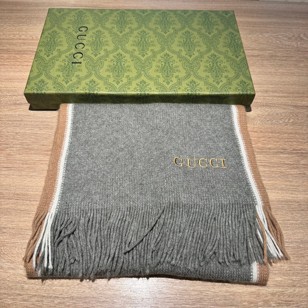 SCIARPA 180 CM IN LANA MISTA GRIGIO OMBRA MARRONE ARACHIDI 403965