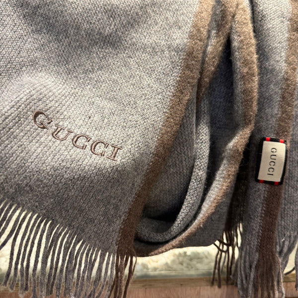 SCIARPA 180 CM IN LANA MISTA GRIGIO FUMO MARRONE 403966