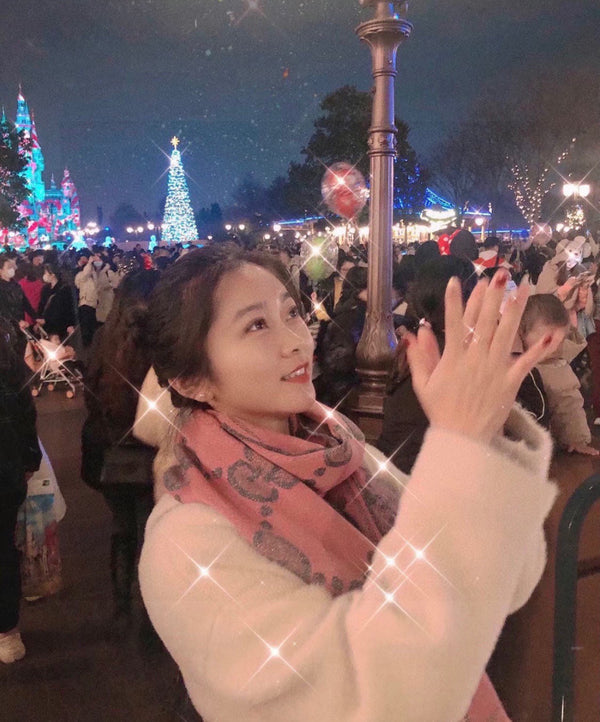 SCIARPA 195 CM IN LANA GG ROSA SCURO LAMÉ JACQUARD 403976