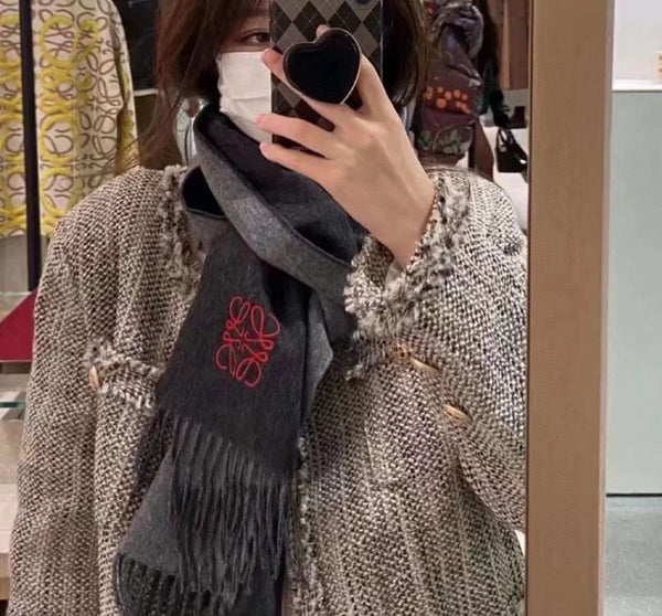 SCIARPA 180 CM IN CASHMERE GRIGIO SCURO 407384