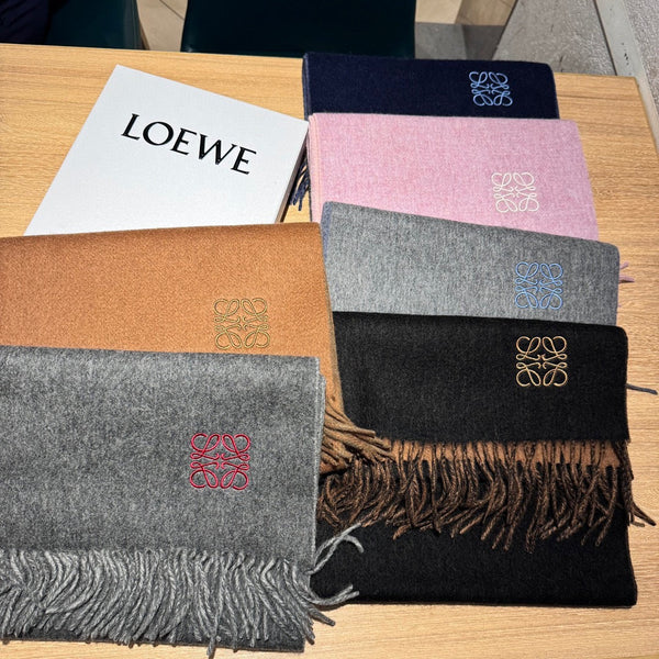 SCIARPA 180 CM IN LANA E CASHMERE NERO E MARRONE CIOCCOLATO 411840