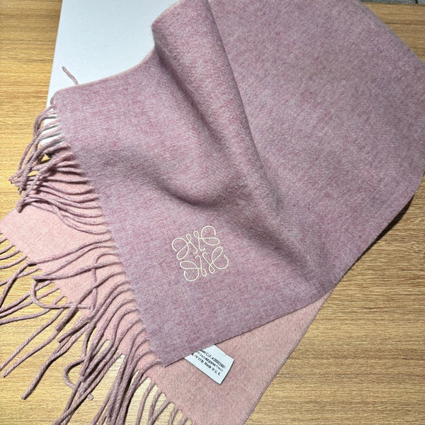 SCIARPA 180 CM IN CREPE ROSA E ROSA CHIARO LANA E CASHMERE 411841