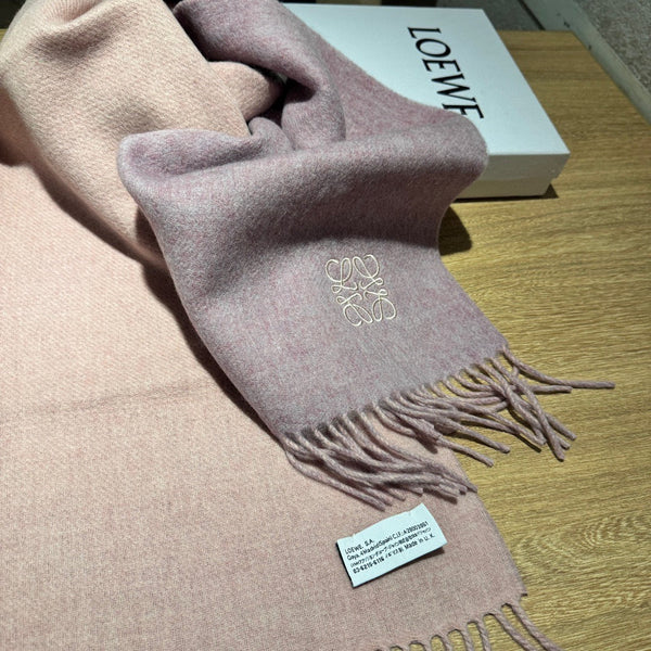 SCIARPA 180 CM IN CREPE ROSA E ROSA CHIARO LANA E CASHMERE 411841