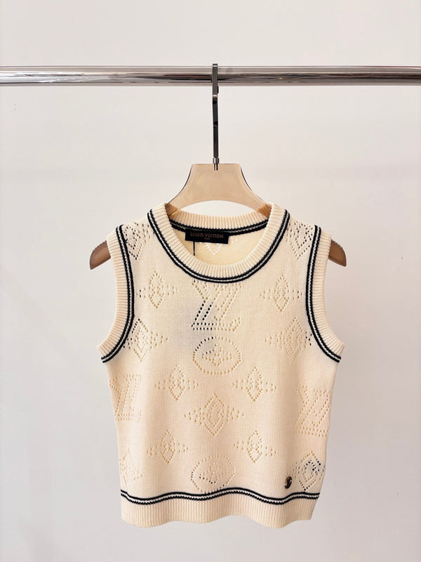 LV 25 T- Shirt and Tank Top Champagne Cream Wool 232733
