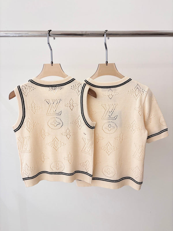 LV 25 T- Shirt and Tank Top Champagne Cream Wool 232733