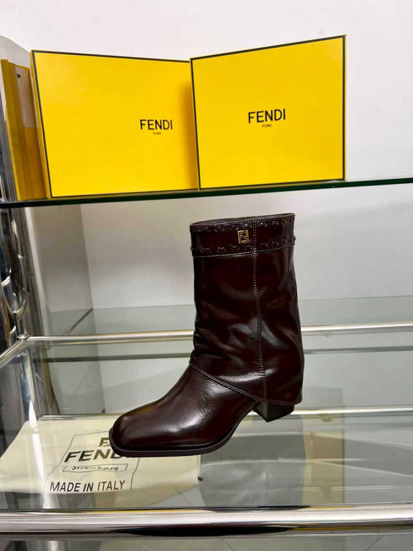FENDI low boots burgundy calfskin 521235