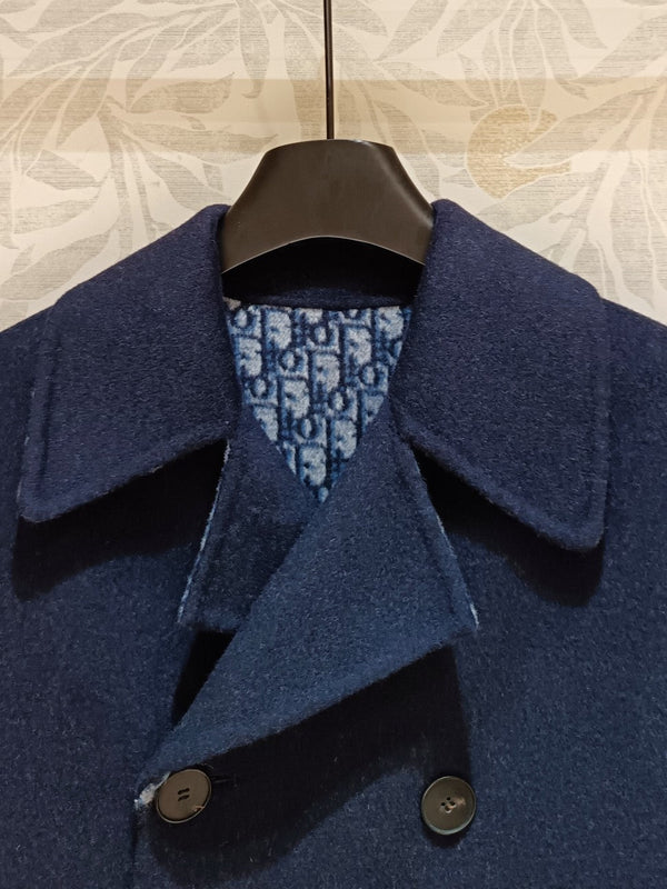 CD Coat Navy Blue Wool Silk