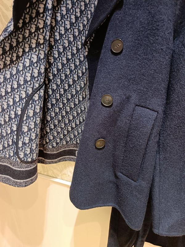 CD Coat Navy Blue Wool Silk