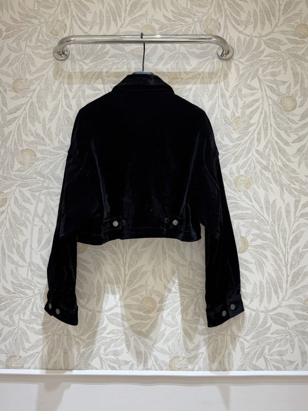 Prada Short Coat Black Velvet