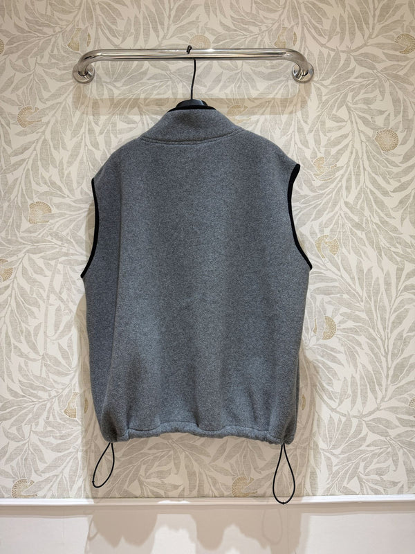 Miu Miu Polar Fleece Vest Gray Polyester
