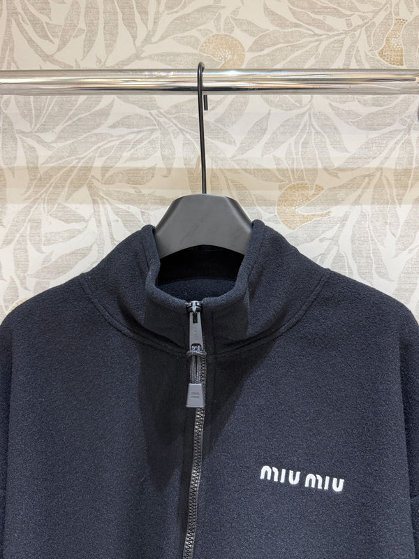 Miu Miu Half-pullover Sweatshirt Black Polyester