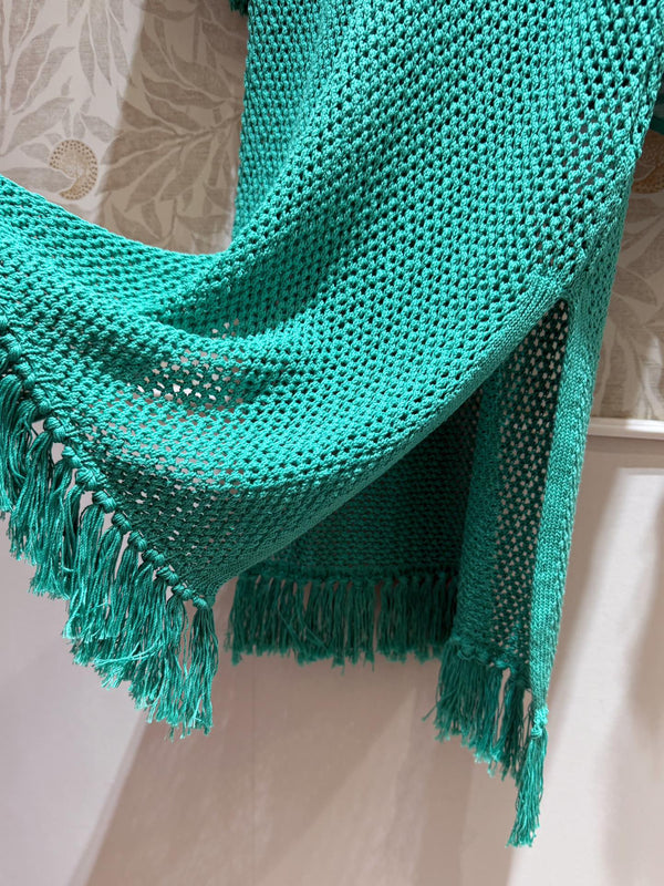 CD Hollow Woven Dress Cotone verde