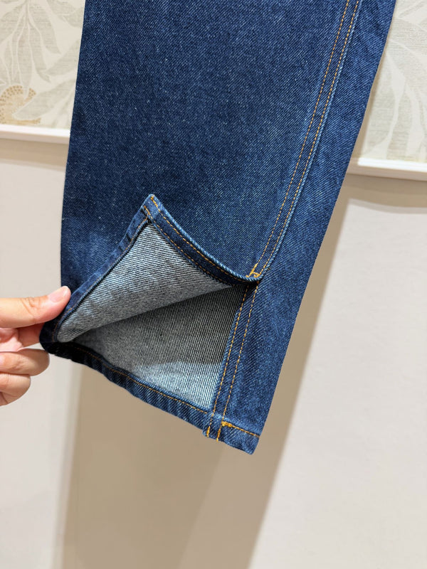 Gucci Old Flower Waist Jeans Blue Cotton