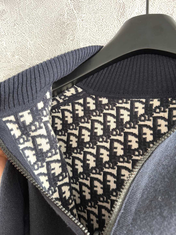 CD Double-sided Hooded Cardigan Black Cashmere