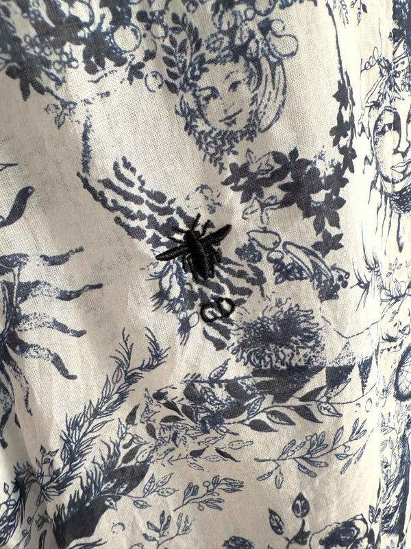 CD Sun God Shirt Beige Blue Cotton