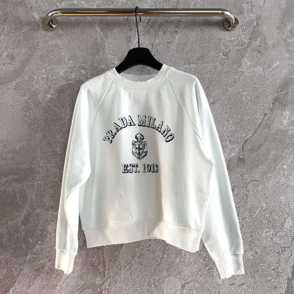 Prada “PRADA MILANO EST. 1913” Sweatshirt White Cotton