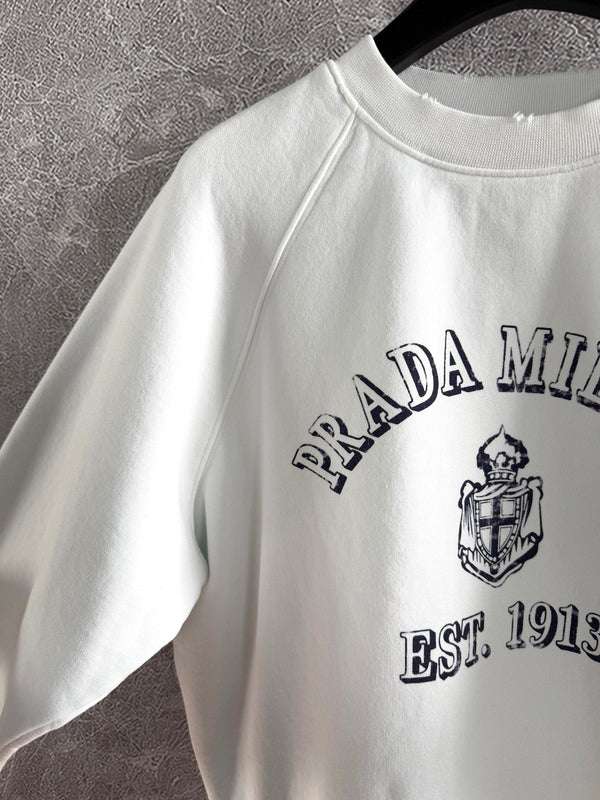 Prada “PRADA MILANO EST. 1913” Sweatshirt White Cotton
