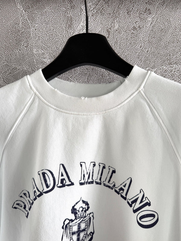Prada “PRADA MILANO EST. 1913” Sweatshirt White Cotton