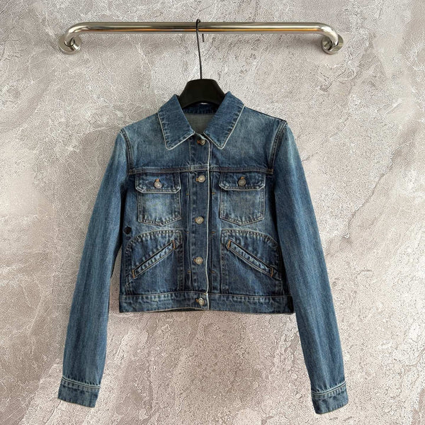 CD Pocket Denim Jacket Blue Cotton