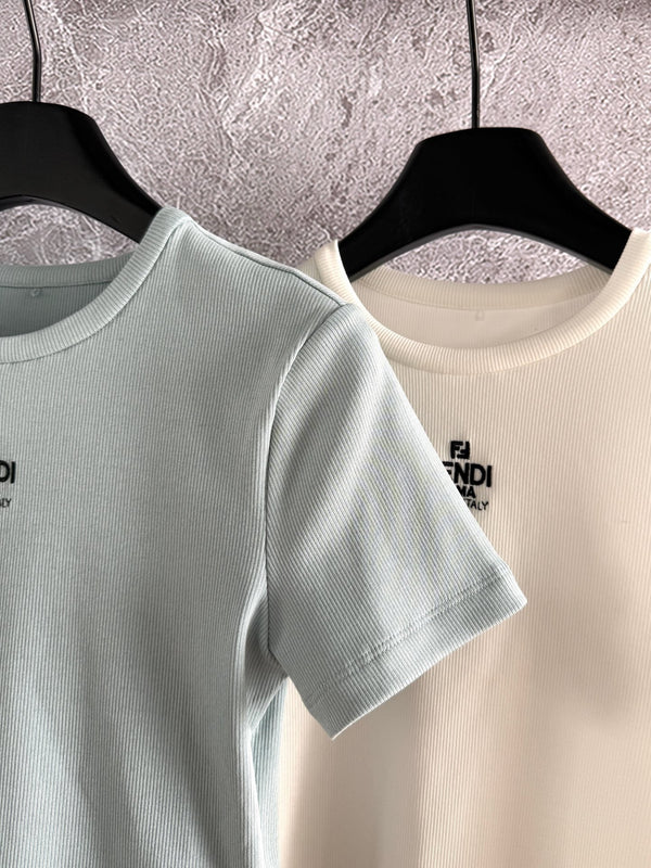 Fendi Embroidered T-shirt Cotton