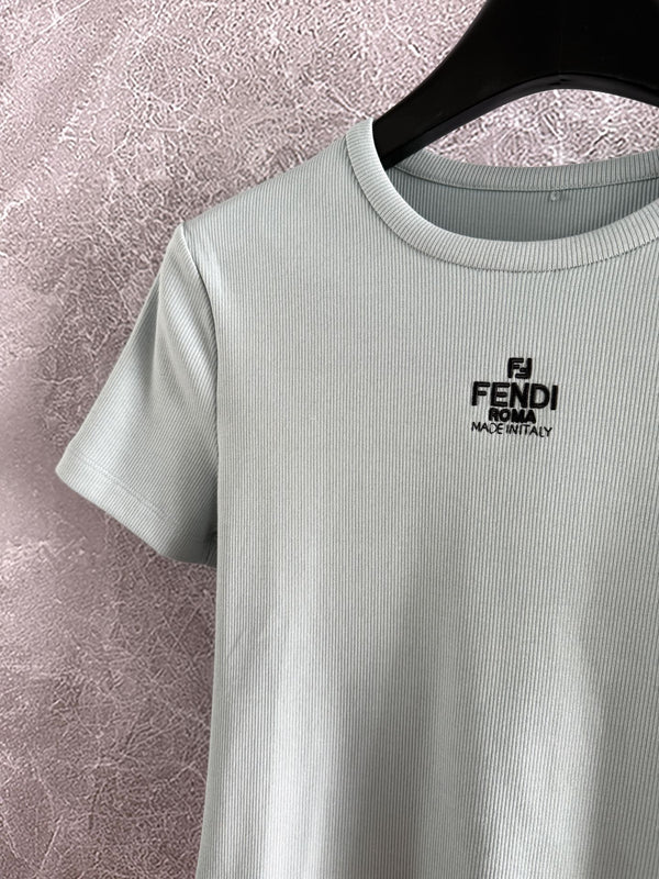 Fendi Embroidered T-shirt Cotton