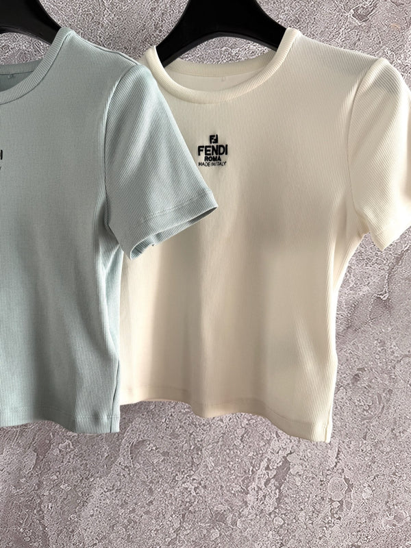 Fendi Embroidered T-shirt Cotton
