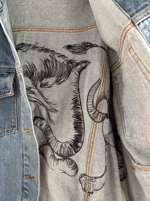 CD Lion Denim Jacket Blue Cotton