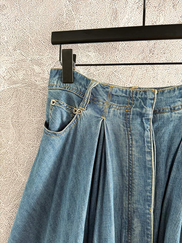 CD Tiger Skirt Blue Cotton