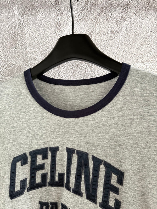 Celine CELINE PARIS Short-sleeve T-shirt Grey Cotton