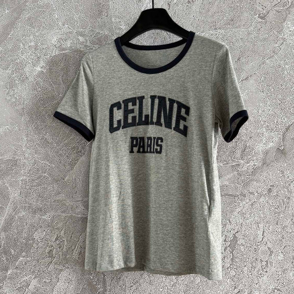 Celine CELINE PARIS Short-sleeve T-shirt Grey Cotton