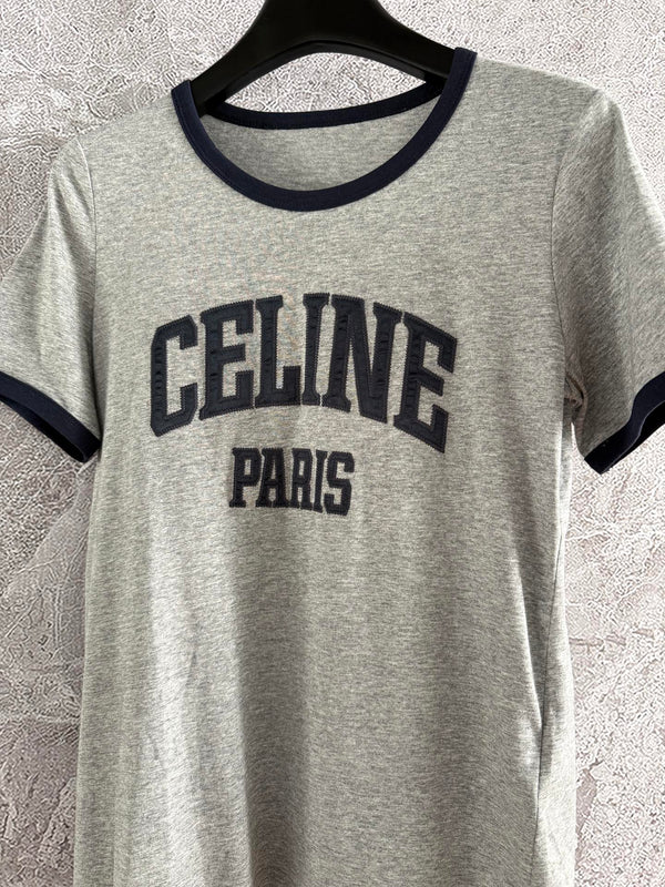 Celine CELINE PARIS Short-sleeve T-shirt Grey Cotton