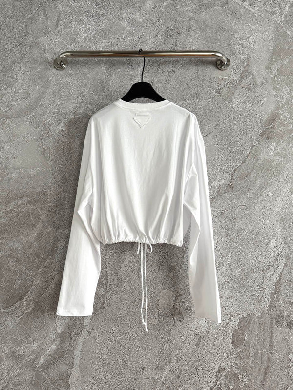 Prada Drawstring T-shirt White Cotton