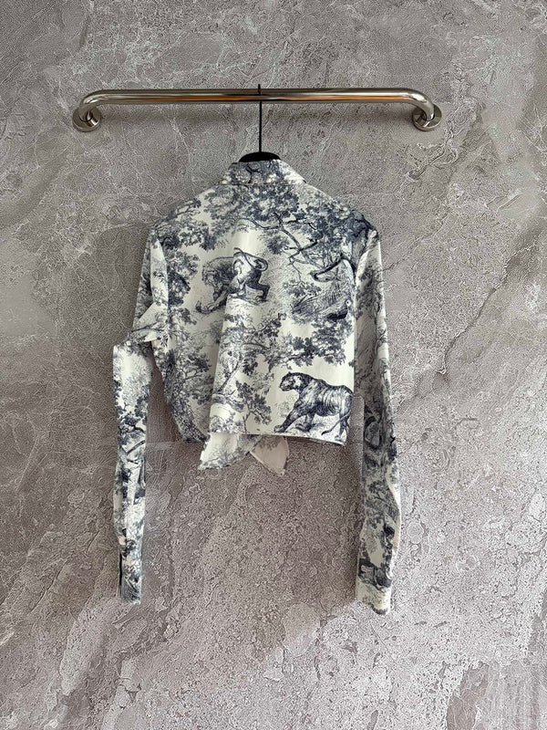 Camicia con cravatta slim fit CD blu bianco cotone seta