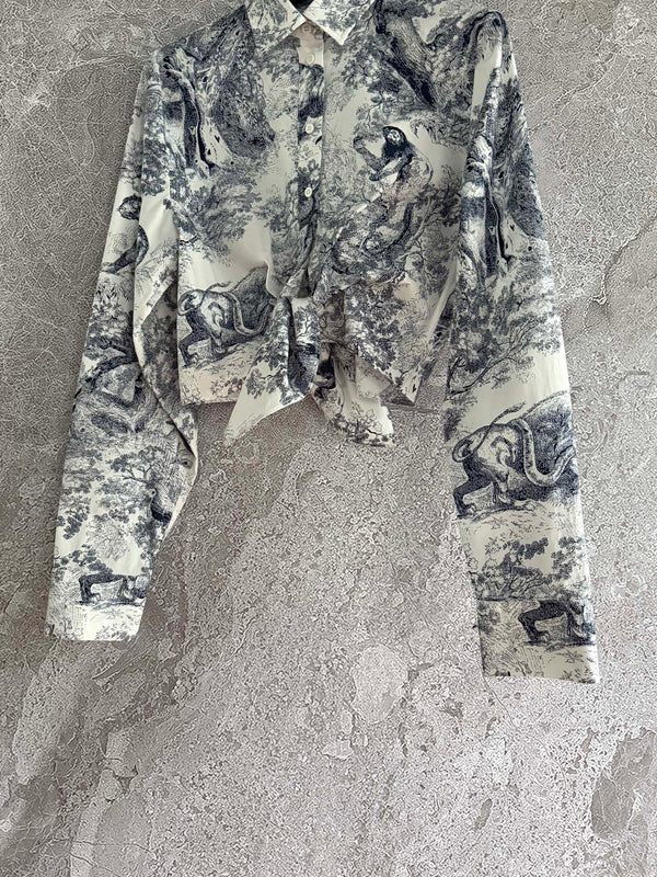 Camicia con cravatta slim fit CD blu bianco cotone seta