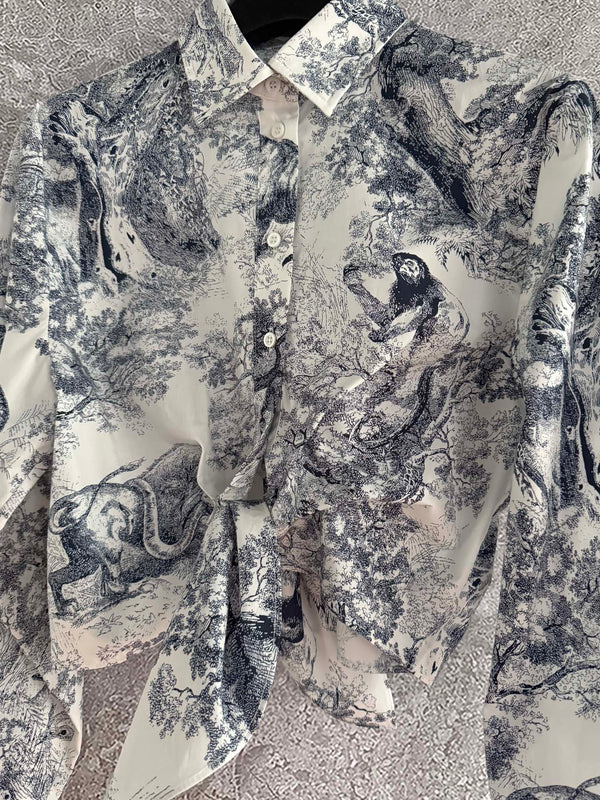 Camicia con cravatta slim fit CD blu bianco cotone seta