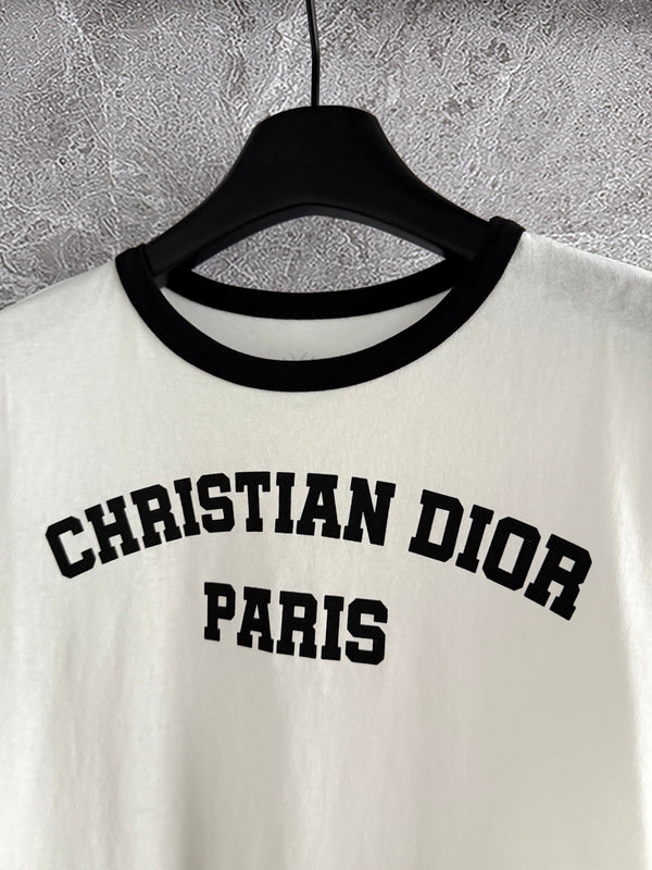CD Contrasting T-shirt Black mix White Cotton