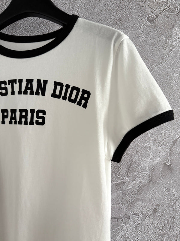 CD Contrasting T-shirt Black mix White Cotton