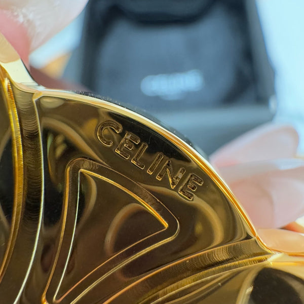 Cintura CEL Triomphe 25mm Marrone Oro Pelle di vitello 187489