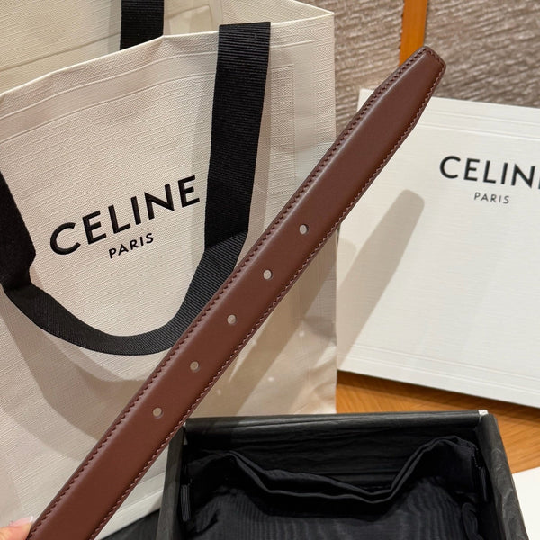 Cintura CEL Triomphe 25mm Marrone Oro Pelle di vitello 187489